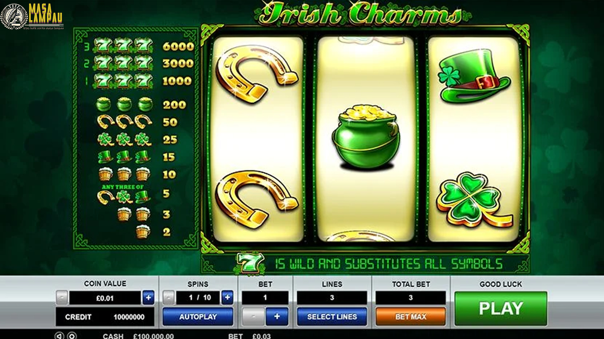 Fitur Bonus Slot Irish Charms: Menang Besar dengan Cara Seru